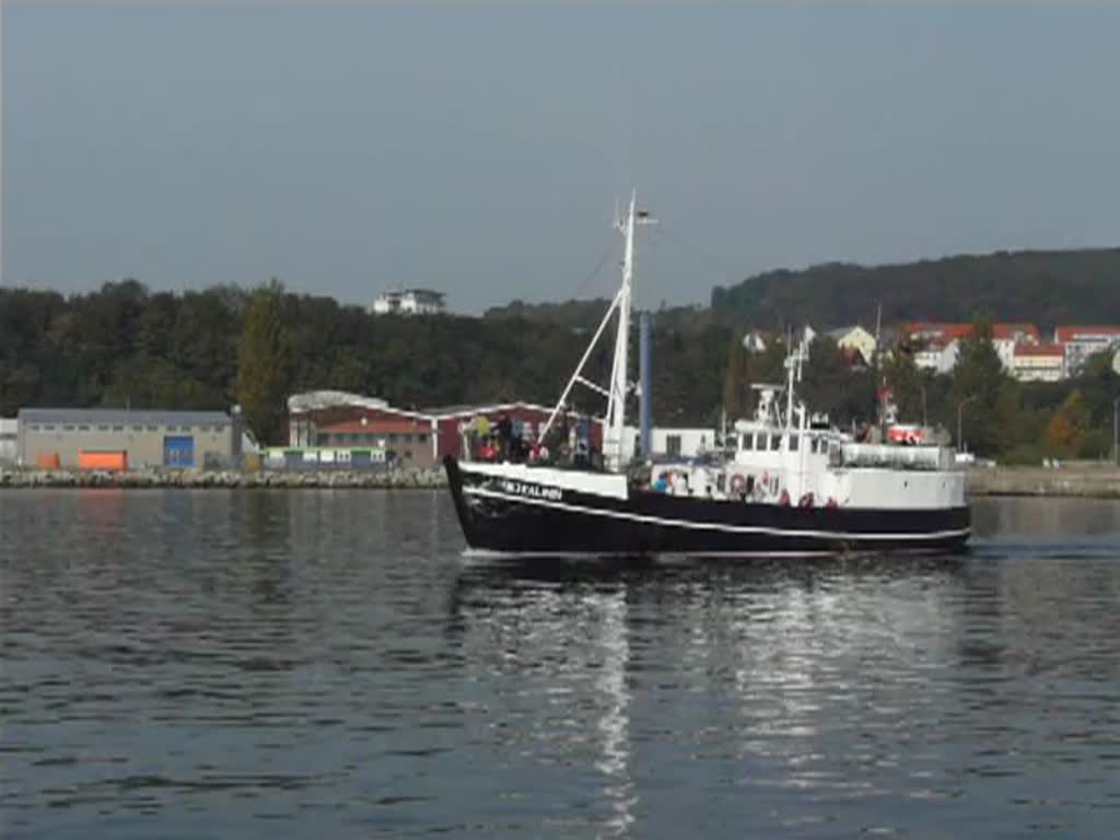Kurz nach Mittag des 26.09.2011 laufen 4 Ausflugschiffe fast gleichzeitig aus dem Hafen von Sassnitz zu einer Rundfahrt an der Kreidekste entlang bis zum Knigsstuhl aus.  