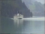 Begegnung auf dem Brienzersee mit dem Dampfschiff Ltschberg im September 1993. (Eine Video-8 Aufnahme)