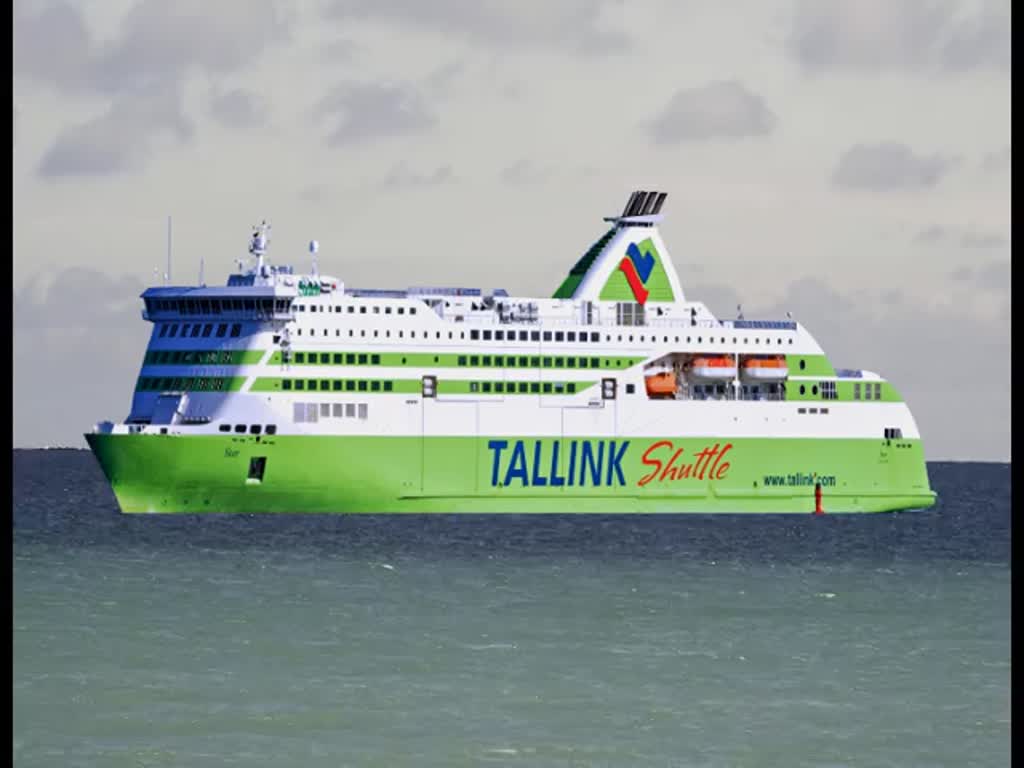 Die STAR (IMO 9364722) der Tallink Grupp ist vorübergehend zwischen Tallinn und Sassnitz für den Transport von Fahrzeugen eingesetzt, beruhend auf den derzeitigen Umständen durch das Coronavirus dürfen Personen ohne Fahrzeug nicht mitreisen. - März 2020
