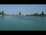 Quer durch die Schweiz - Die Bodenseef�hre  Euregia  trifft am 11.05.2008 aus Friedrichshafen kommend in Romanshorn ein.