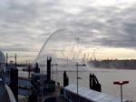 BRANDDIREKTOR WESTPHAL (ENI 04812840) Taufe am 26.11.2018, Demonstration der Löschleistung /  Feuerlöschboot / Klasse LB 40 / Lüa 43,5 m, B 9,8  m, Tg 2,85 m / 2 Antriebs-Diesel,