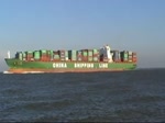 Die Containerschiffe Xin Ya Zhou IMO-Nummer:9334935 Flagge:China Länge:335.0m Breite:43.0m Baujahr:2007 Bauwerft:Hudong Zhonghua Shipbuilding Group,Shanghai China und Stadt Weimar